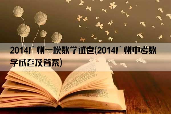 2014广州一模数学试卷(2014广州中考数学试卷及答案)